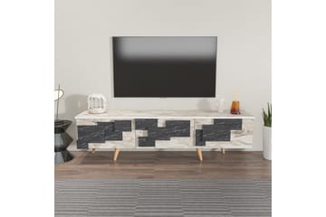 TV-bord Ticomannd Hvit / Marmor - Hvit / Marmor - Møbler - TV- & Mediamøbler - TV benk & mediabenk