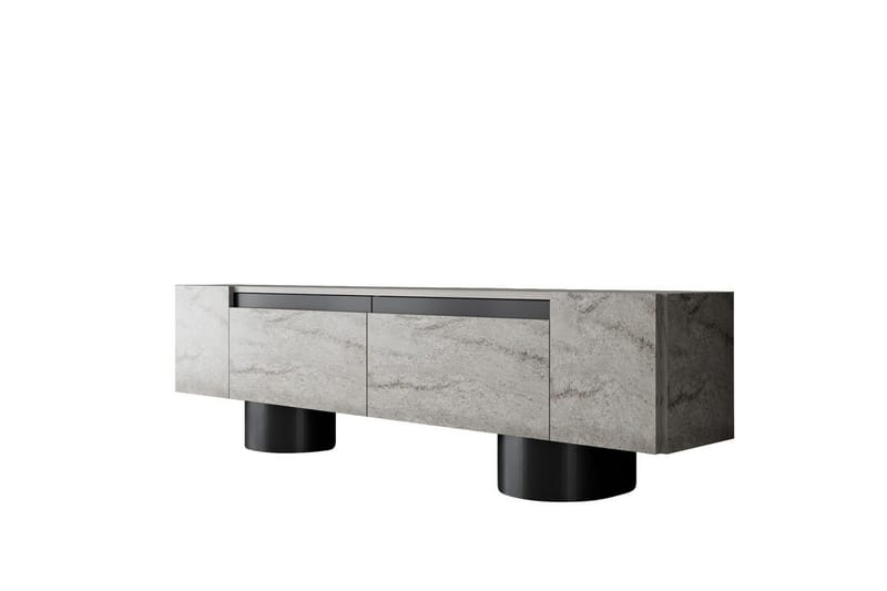 TV-bord Travertin / Svart, Travertin / Svart