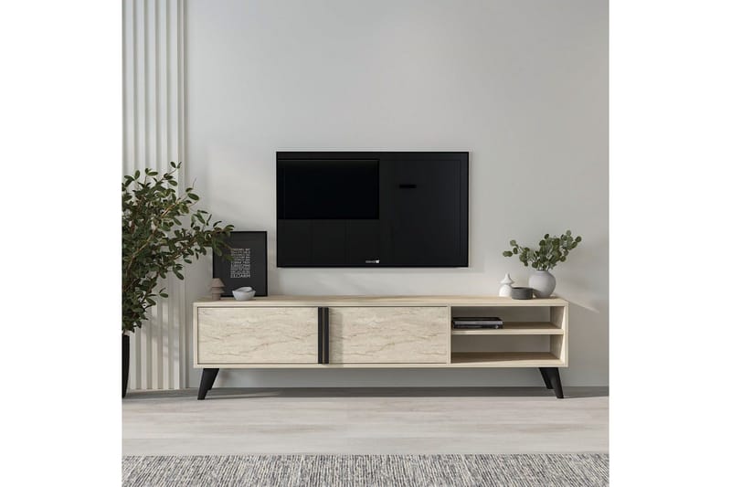 TV-bord Ythmere Travertin - Travertin - Møbler - TV- & Mediamøbler - TV benk & mediabenk