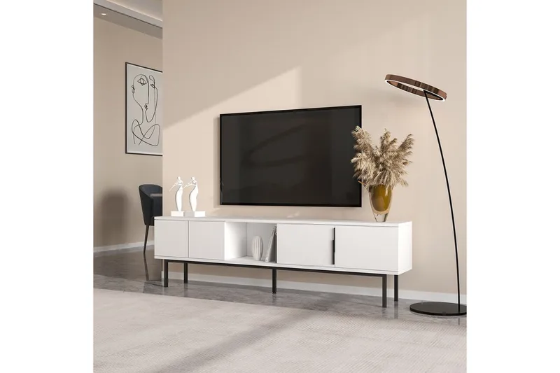 TV-bord Zeiran Hvit - Hvit - Møbler - TV- & Mediamøbler - TV benk & mediabenk