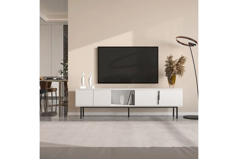 TV-bord Zeiran Hvit - Hvit - Møbler - TV- & Mediamøbler - TV benk & mediabenk