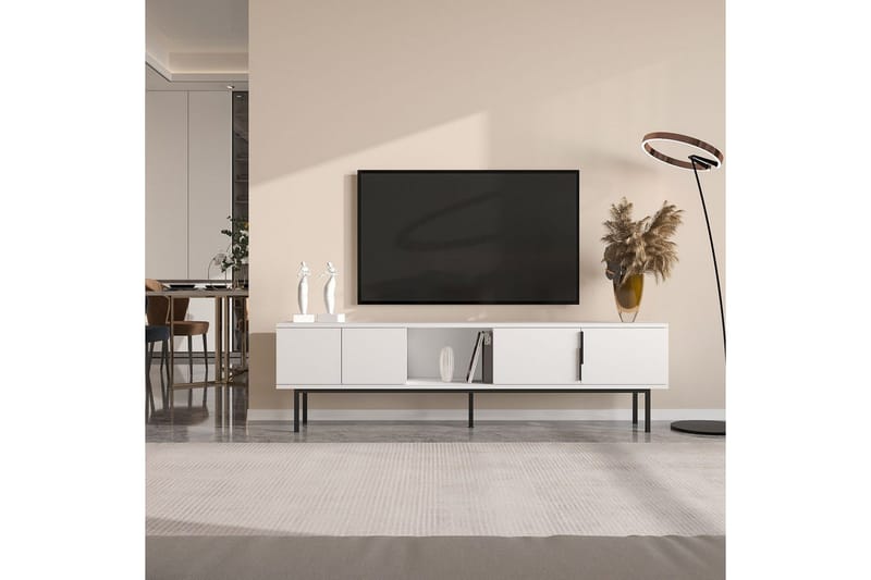 TV-bord Zeiran Hvit - Hvit - Møbler - TV- & Mediamøbler - TV benk & mediabenk