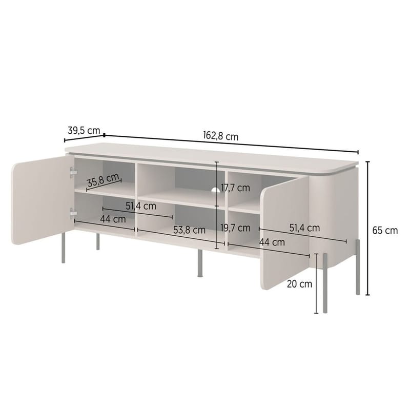 TV-enhet Bello 2 Dører - Møbler - TV- & Mediamøbler - TV benk & mediabenk
