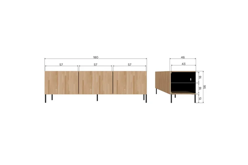 TV-enhet Bono - Naturlig, Eik - Møbler - TV- & Mediamøbler - TV-skap