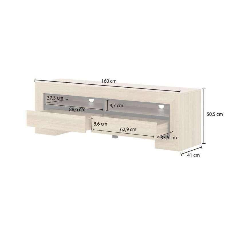TV-enhet Cuba II med 2 skuffer - Møbler - TV- & Mediamøbler - TV benk & mediabenk