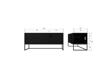 TV-enhet Silas - Blacknight, Ask, 120 cm - Møbler - TV- & Mediamøbler - TV benk & mediabenk