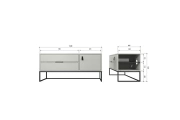 TV-enhet Silas - Støv, Børstet furu, 120 cm - Møbler - TV- & Mediamøbler - TV benk & mediabenk