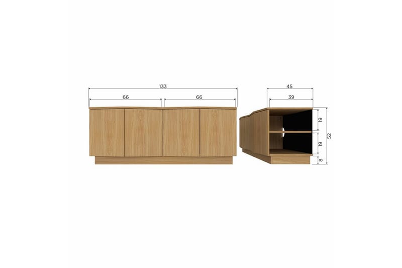 TV-enhet Zuma - 133 cm - Møbler - TV- & Mediamøbler - TV-skap
