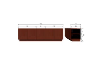 TV-enhet Pencil - Merlot Gloss - Møbler - TV- & Mediamøbler - TV-skap