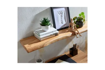Tv-hylla Wohnling Vägghylla Wohnling träkant, massivt trä, flytande hylla, lantlig stil 100x26 cm - Oppbevaring - Hylle - Vegghylle