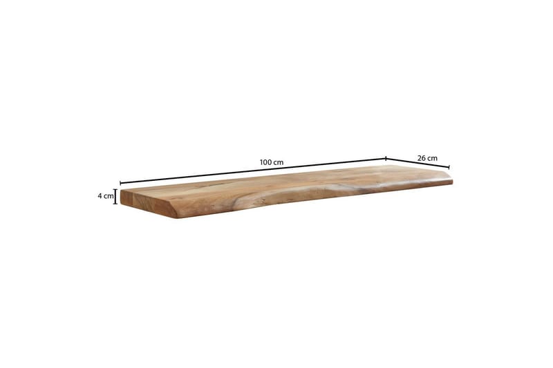 Tv-hylla Wohnling Vägghylla Wohnling träkant, massivt trä, flytande hylla, lantlig stil 100x26 cm - Oppbevaring - Hylle - Vegghylle