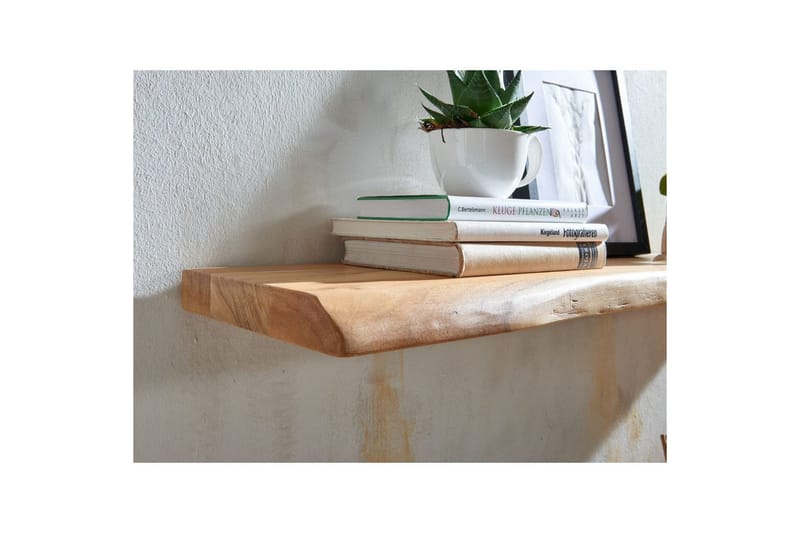Tv-hylla Wohnling Vägghylla Wohnling träkant, massivt trä, flytande hylla, lantlig stil 100x26 cm - Oppbevaring - Hylle - Vegghylle
