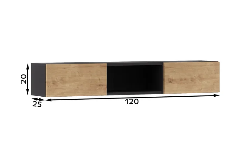 Anjal Tv-hylle 25x20 cm - Eik - Møbler - TV- & Mediamøbler - TV-hylle