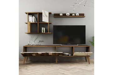 Alsacia Tv-møbelsett 180 cm - Hvit/Mørkebrun - Møbler - TV- & Mediamøbler - TV-møbelsett