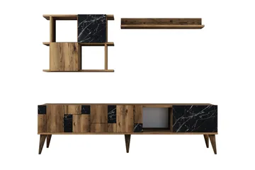 Alsacia TV-møbelsett 180 cm - Mørkebrun/Svart - Møbler - TV- & Mediamøbler - TV-møbelsett