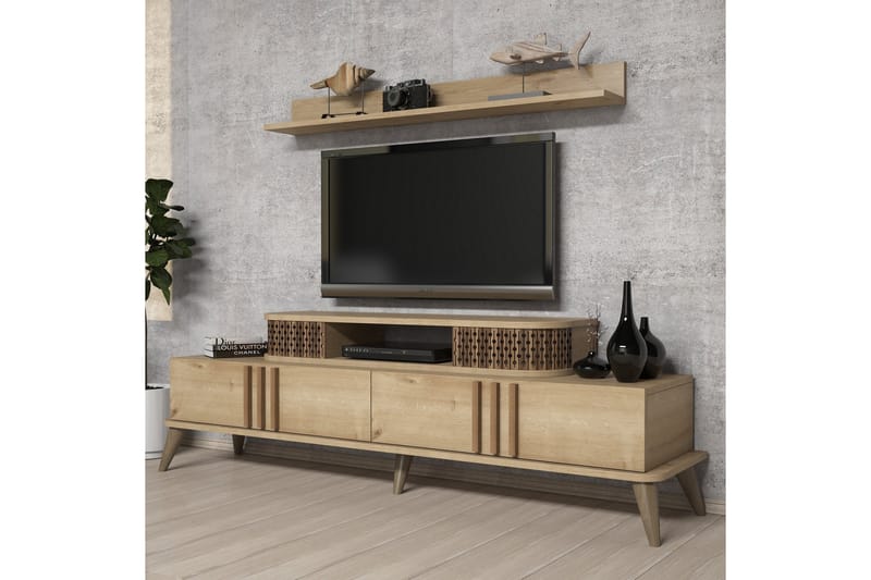TV-møbelsett Amtorp 168 cm - Beige - TV-møbelsett