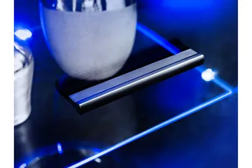 Apryl Modern TV mediamøbel med vitrineskap og LED-belysning - Svart / Tre / Glass - Møbler - TV- & Mediamøbler - TV-møbelsett