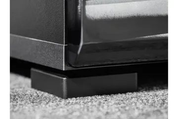 Apryl Modern TV mediamøbel med vitrineskap og LED-belysning - Svart / Tre / Glass - Møbler - TV- & Mediamøbler - TV-møbelsett