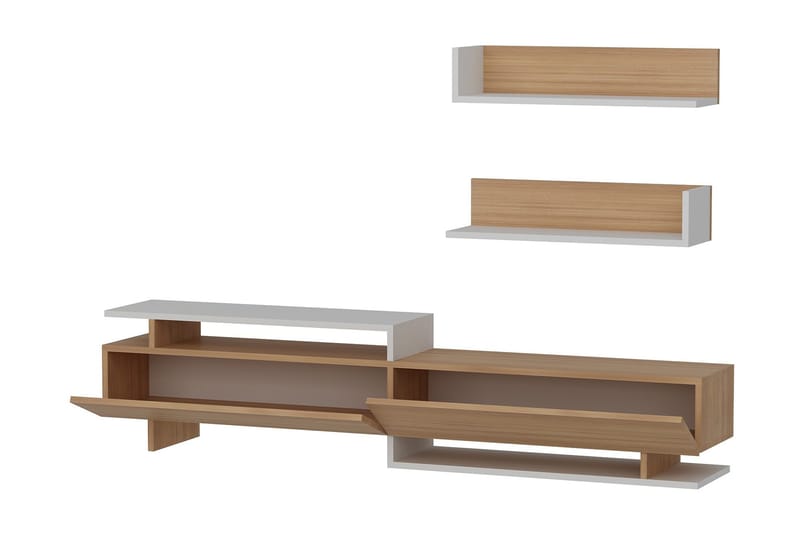 Ayaze TV-benk - Hvit/Brun - Møbler - TV- & Mediamøbler - TV-møbelsett