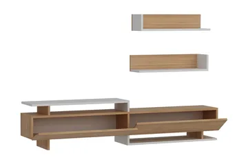 Ayaze TV-benk - Hvit/Brun - Møbler - TV- & Mediamøbler - TV-møbelsett