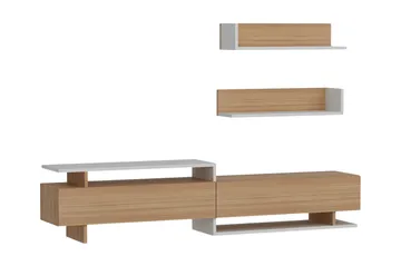 Ayaze TV-benk - Hvit/Brun - Møbler - TV- & Mediamøbler - TV-møbelsett