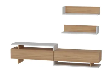 Ayaze TV-benk - Hvit/Brun - Møbler - TV- & Mediamøbler - TV-møbelsett