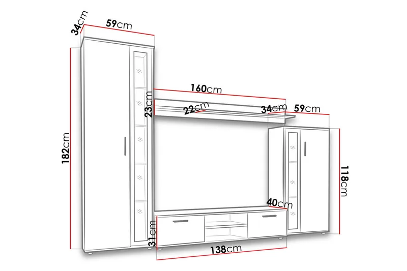 Bentley Mediamøbler - Møbler - TV- & Mediamøbler - TV-møbelsett