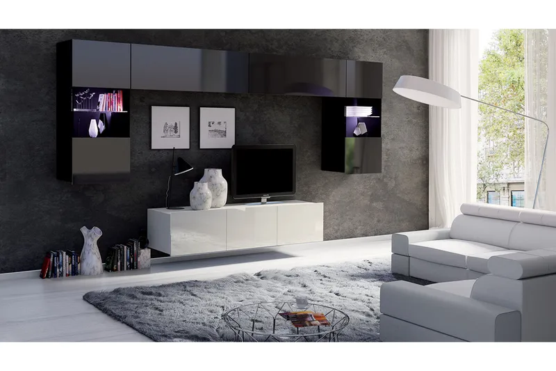 Calabrini TV-møbel, Grå / Hvit