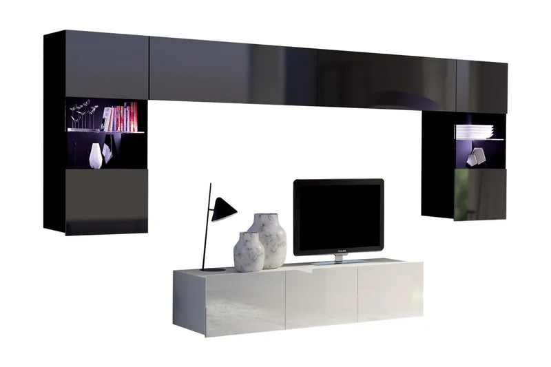Calabrini TV-møbel - Grå / Hvit - Møbler - TV- & Mediamøbler - TV-møbelsett