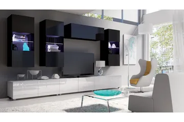 White LED - Svart,Hvit Høyblank,Hvit,Svart/svart høyglans