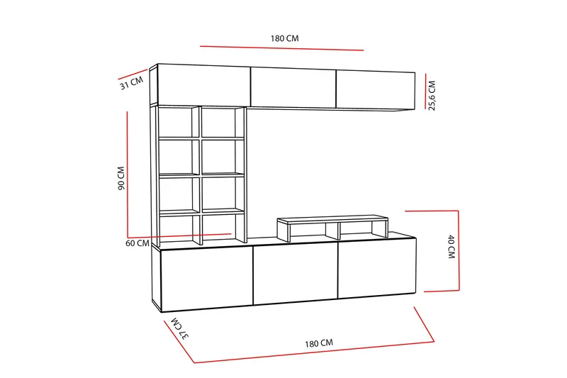 Decorotika Mediaoppbevaring - Møbler - TV- & Mediamøbler - TV-møbelsett