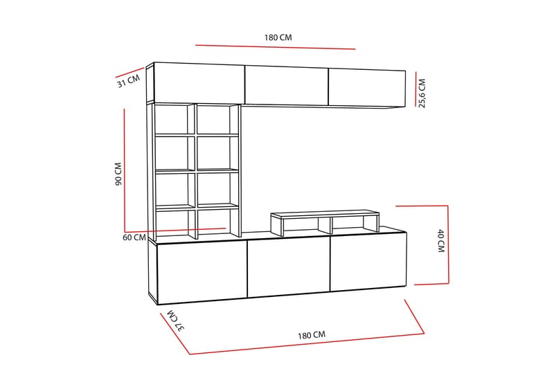 Decorotika Mediaoppbevaring - Møbler - TV- & Mediamøbler - TV-møbelsett