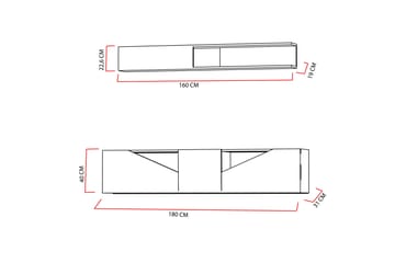 Decorotika TV-benk med Hylle - Møbler - TV- & Mediamøbler - TV-møbelsett