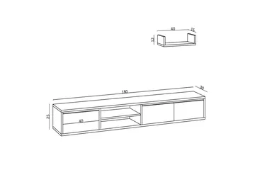 Desgrar Tv-möbelset 180x25 cm - Natur - Møbler - TV- & Mediamøbler - TV-møbelsett