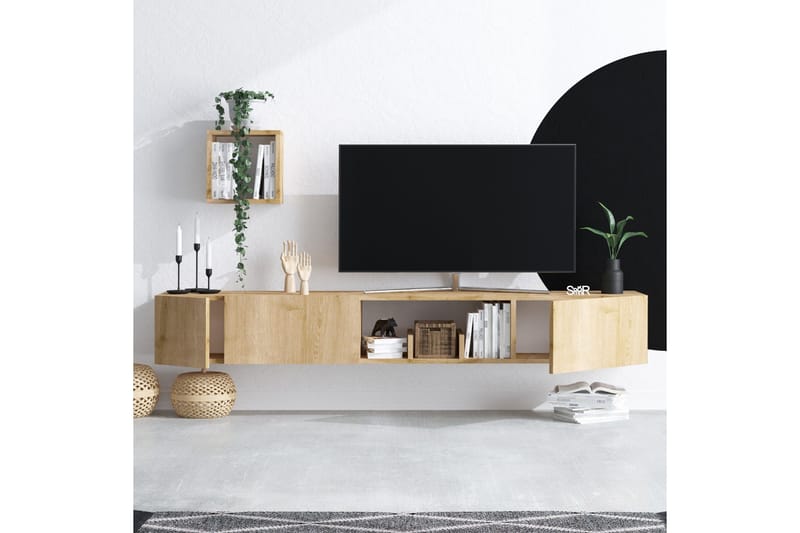 Desgrar Tv-möbelset 180x25 cm - Natur - Møbler - TV- & Mediamøbler - TV-møbelsett