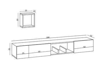 Desgrar Tv-möbelset 180x25 cm - Natur - Møbler - TV- & Mediamøbler - TV-møbelsett