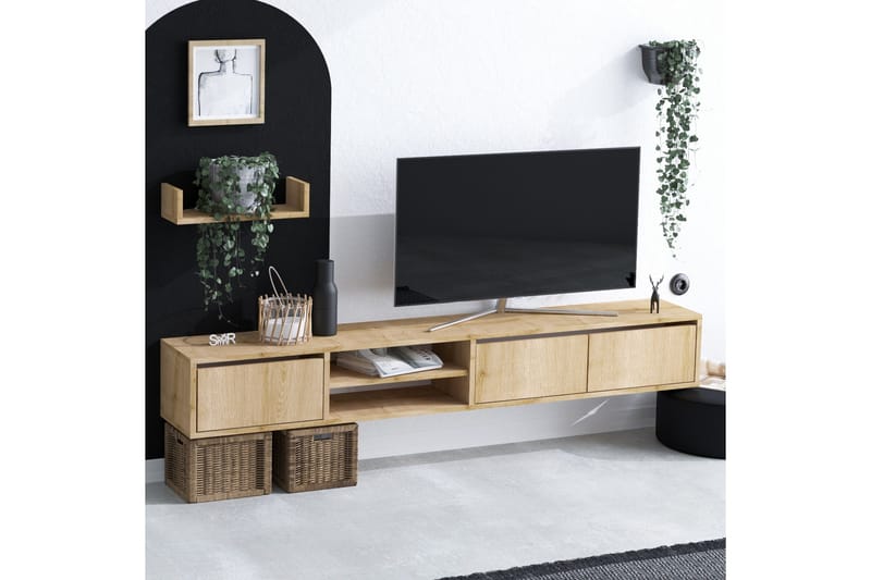 Desgrar Tv-möbelset 180x25 cm - Natur - Møbler - TV- & Mediamøbler - TV-møbelsett