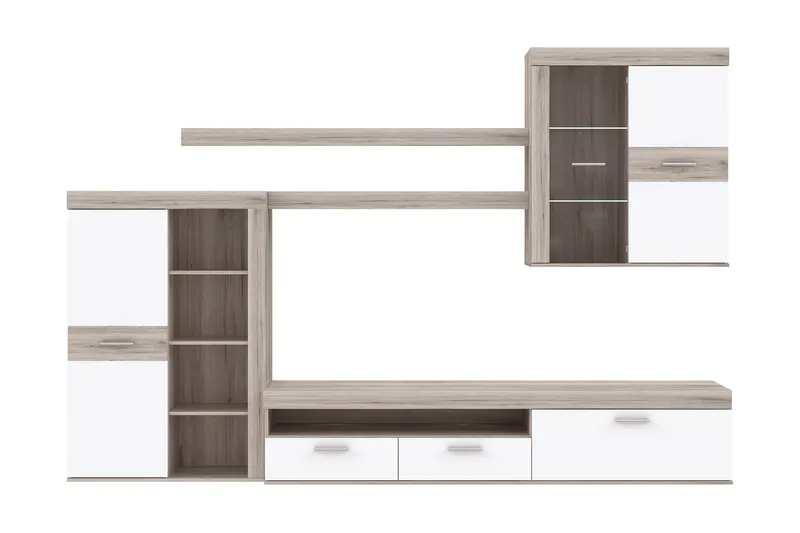 Dolnis Tv-møbelsett 41x300 cm - Brun/Hvit - Møbler - TV- & Mediamøbler - TV-møbelsett