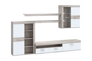 Dolnis Tv-møbelsett 41x300 cm - Brun/Hvit - Møbler - TV- & Mediamøbler - TV-møbelsett