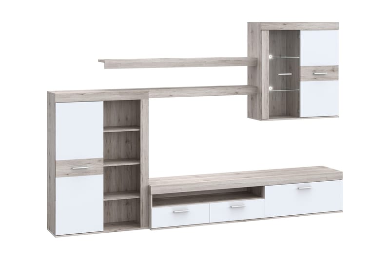 Dolnis Tv-møbelsett 41x300 cm - Brun/Hvit - Møbler - TV- & Mediamøbler - TV-møbelsett