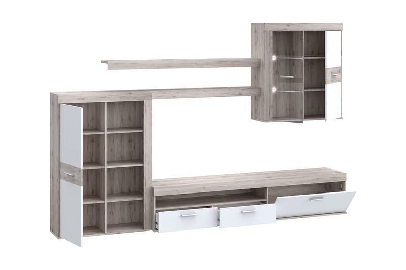 Dolnis Tv-møbelsett 41x300 cm - Brun/Hvit - Møbler - TV- & Mediamøbler - TV-møbelsett