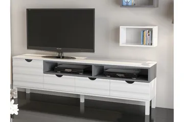 Hejde TV-Benk 180 cm - Hvit/Grå - Møbler - TV- & Mediamøbler - TV-møbelsett