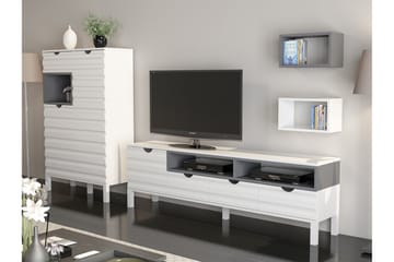 Hejde TV-Benk 180 cm - Hvit/Grå - Møbler - TV- & Mediamøbler - TV-møbelsett