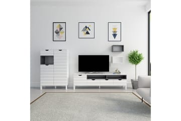 Hejde TV-Benk 180 cm - Hvit/Grå - Møbler - TV- & Mediamøbler - TV-møbelsett