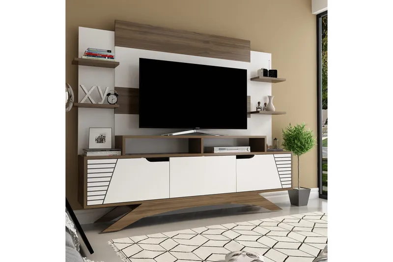 Hejde TV-møbelsett 149 cm - Brun/Hvit - Møbler - TV- & Mediamøbler - TV-møbelsett
