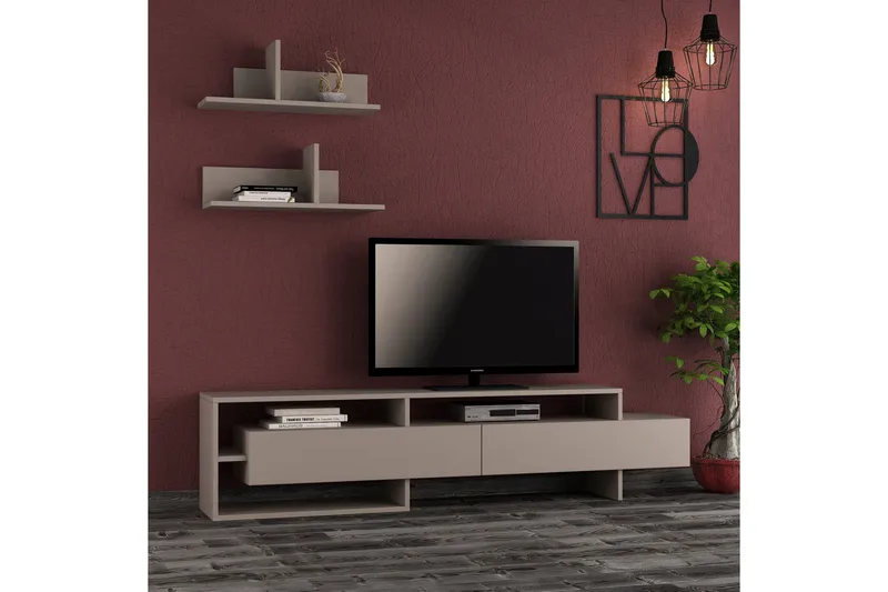 Homitis TV-benk med Vegghyller