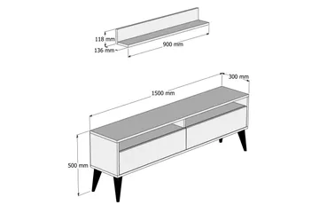 Hoptrup TV-møbelsett 150 cm - Eik - Møbler - TV- & Mediamøbler - TV-møbelsett
