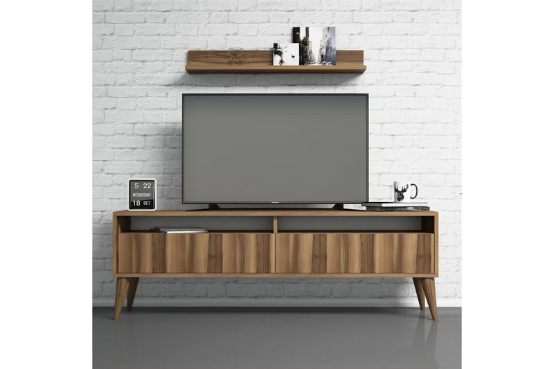 Hoptrup TV-møbelsett 150 cm, Valnøtt/Brun