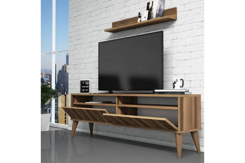 Hoptrup TV-møbelsett 150 cm - Valnøtt/Brun - Møbler - TV- & Mediamøbler - TV-møbelsett