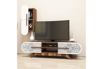 Hovdane TV-Benk 145 cm - Brun/Hvit - Møbler - TV- & Mediamøbler - TV-møbelsett